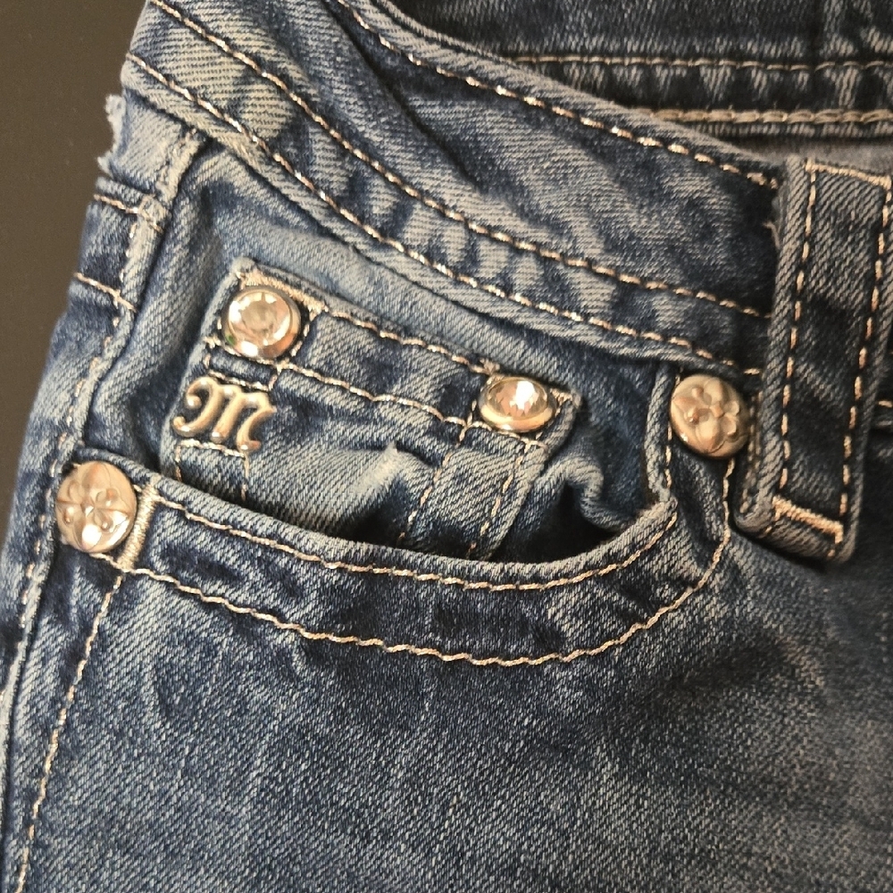 Miss Me Blue Jeans with Embellished Pockets - Picture 6 of 12